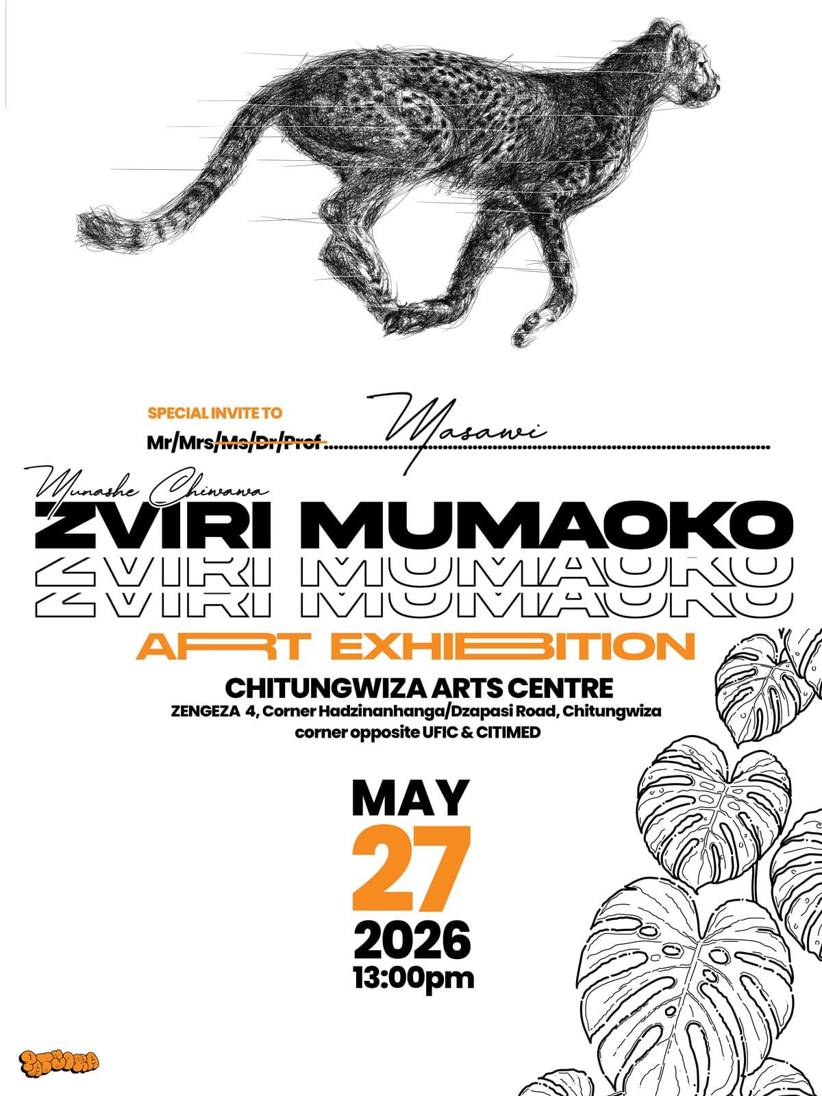 “Zviri Mumaoko” art exhibition poster
